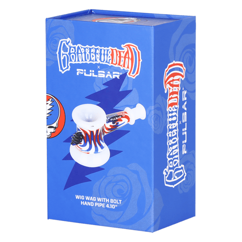 The Grateful Dead x Pulsar Bolt Wig Wag Glass Hammer Hand Pipe | 4"