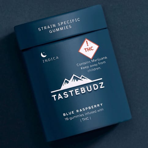 Taste Budz Rosin Gummies Blue Raspberry Indica 100mg