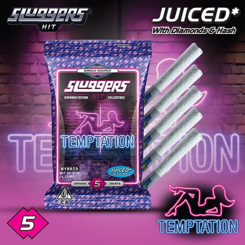 Sluggers | Temptation | Infused Prerolls | Hybrid | 3.5g | 5pk
