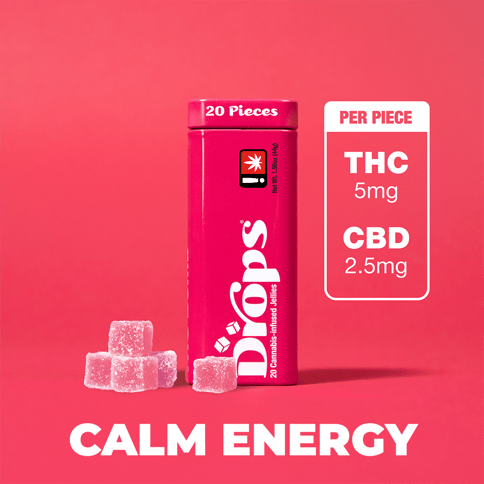 Drops CBD Jellies 20 Pack | 1:2 Raspberry 100mg