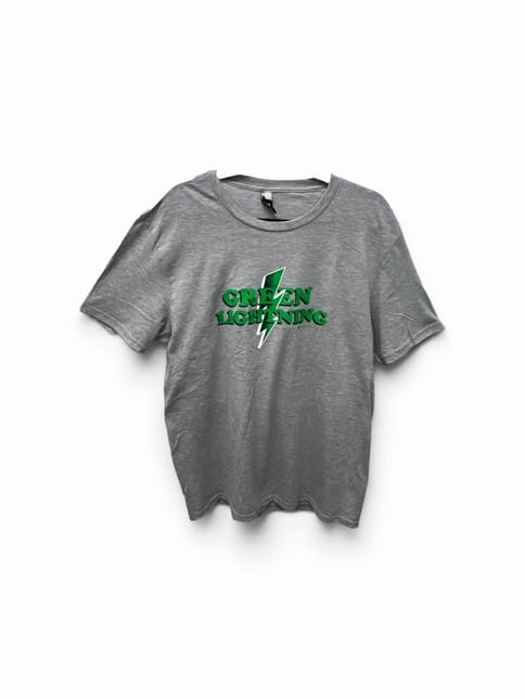 Green Lightning ~ T-Shirt ~ Grey ~ X Large