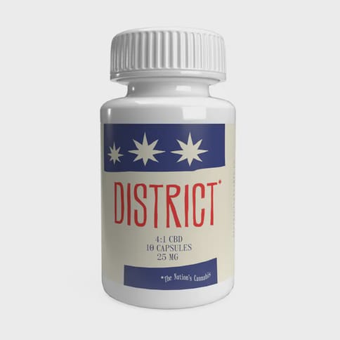 District Cannabis | Maximum Wellness l Capsules 2:1:CBD | Edible 25mg (10-Pack)