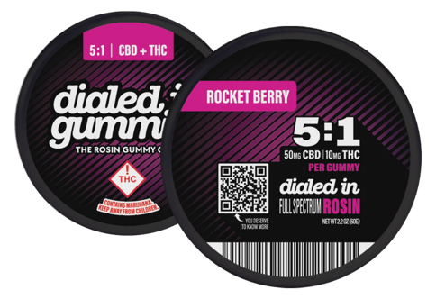 Dialed In | 100mg Rosin Gummies | CBD:THC 5:1