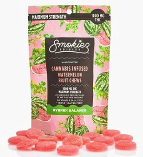 Smokiez | Sweet Watermelon | Hybrid |1000mg | THC Fruit Chews