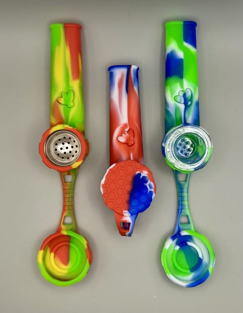 Silicone Bee Pipe with Lid