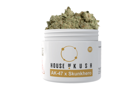 House of Kush | 3.5g | - Ak-47 x Skunk Hero | 3.5g Plastic Container