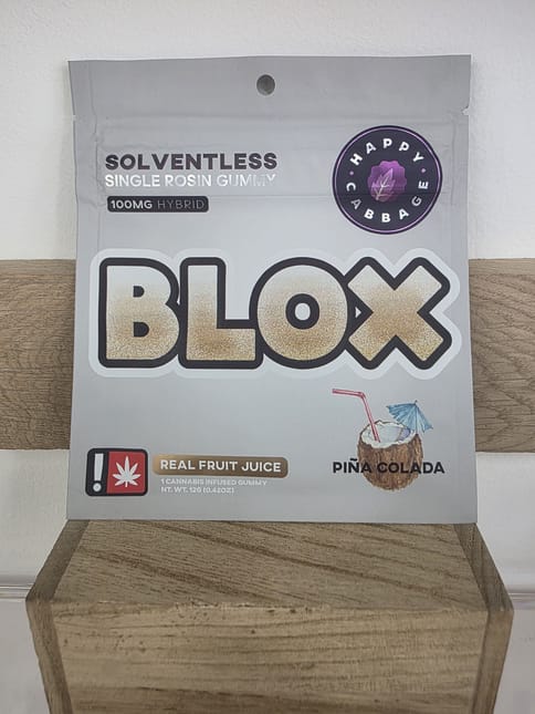 Happy Cabbage | 100MG | Pina Colada BLOX Single Rosin Gummy