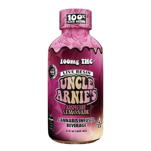 Uncle Arnies | Raspberry Lemonade | 100mg Live Resin Infused Beverage