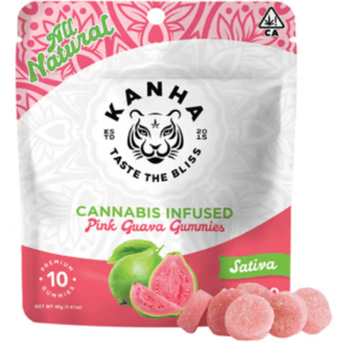 Kanha | Pink Guava | Gummies | Sativa | 100mg | 10pk