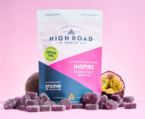 High Road - Inspire Solventless Gummies - Passion Fruit