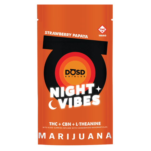 DOSD - Night Vibes Nano Bites - Strawberry Papaya - 100mg 10ct