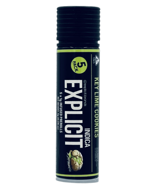 EXPLICIT - INFUSED PREROLL MULTIPACK - KEY LIME COOKIES - 5G