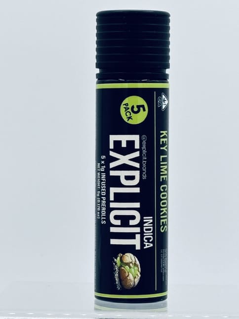 EXPLICIT - INFUSED PREROLL MULTIPACK - KEY LIME COOKIES - 5G