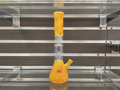 Tall Yellow 2 Chamber Bong