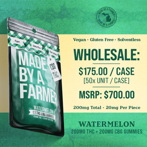 Made By A Farmer Watermelon 1:1 THC:CBG Gummies 200mg