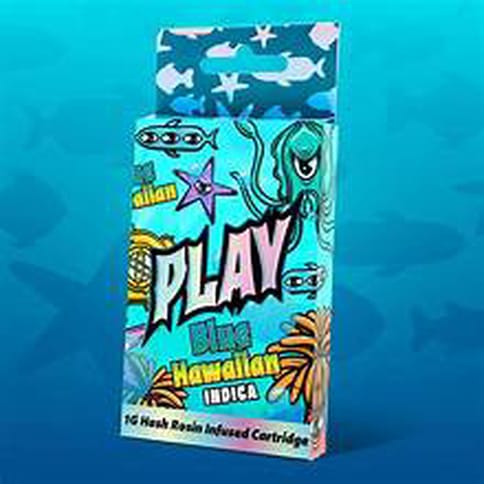 Blue Hawaiin - PLAY - Hash Rosin Infused - Vape Cart - Indica - 1g
