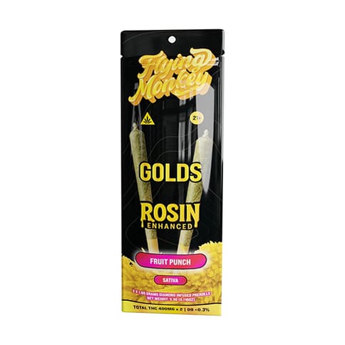 Flying Monkey Gold Rosin  Infused Prerolls 2 PK - Fruit Punch