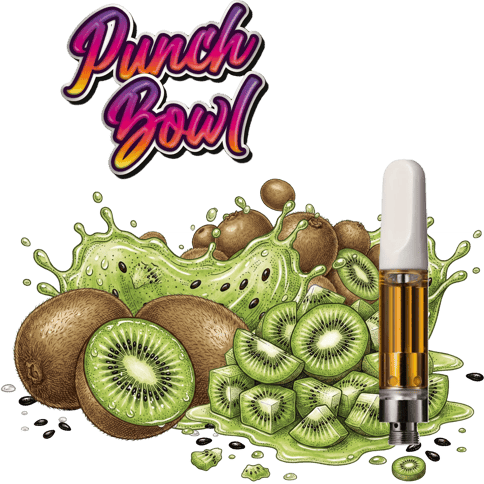 PUNCH BOWL | FLAVORED CARTRIDGE | KILLER KIWI | INDICA | 1 GRAM | 510 THREAD