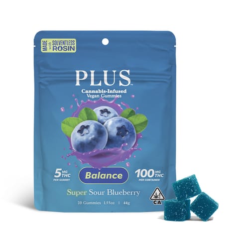PLUS - SOLVENTLESS GUMMY - SUPER SOUR BLUEBERRY - 100MG