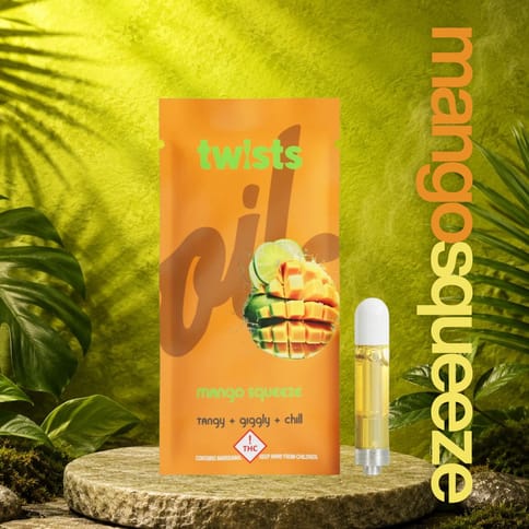 Mango Squeeze 1g Oil Twists Distillate Vape Cartridge by Oil by Craft | Golden Rookie