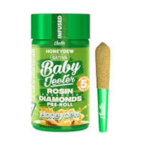 Honeydew x5 x .5g Rosin Enhanced Diamonds Infused Pre-Roll Pack | Baby Jeeter | Non-Discountable
