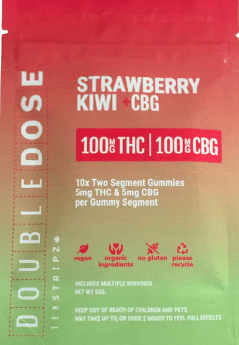 10 Stripz Strawberry Kiwi 100 THC CBG Gummies Haute & Heady