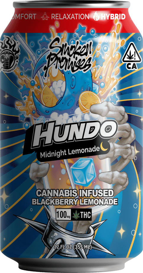 HUNDO - THC BEVERAGE - SMOKEN PROMISES X MIDNIGHT LEMONADE - 100MG