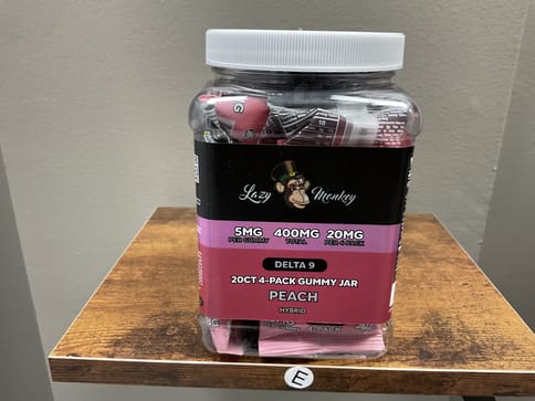 Lazy Monkey Peach Hybrid 4 Pack Gummies