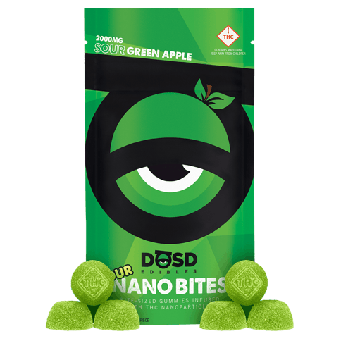 2000 MG NANO BITES SOUR GREEN APPLE SATIVA