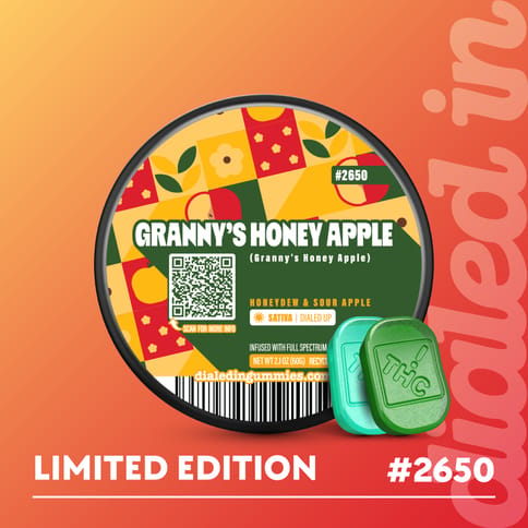 Dialed In - Granny's Honey Apple - (S) Live Rosin Gummies (100mg)