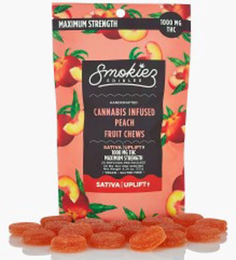 Smokiez | Sweet Peach Sativa | 1000mg | THC Fruit Chews