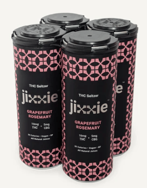 Jixxie - Grapefruit Rosemary THC:CBG Hemp Seltzer - 12oz - Grapefruit - 10mg - 4 Pack