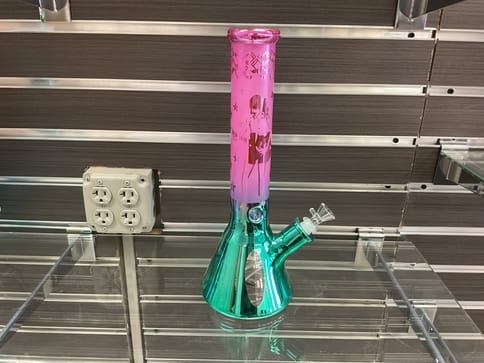 Pink Green Hallow Music Bong