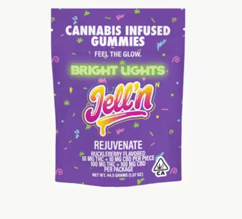 Bright Lights | 1:1 Jell'n Rejuvenate Huckleberry | Gummies | THC:CBD | 10pk | 100mg