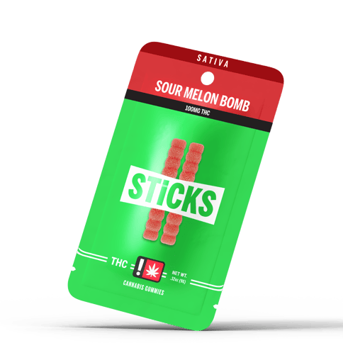 Sour Melon Bomb 2pk Sticks Gummies 100MG (Sticks)