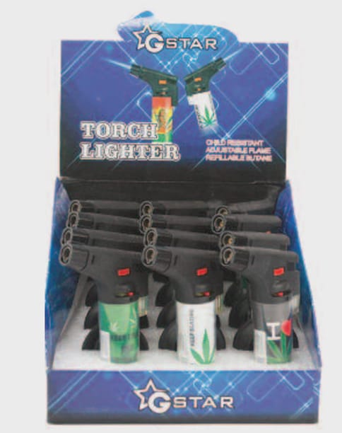 5" Table Torch Black Leaf