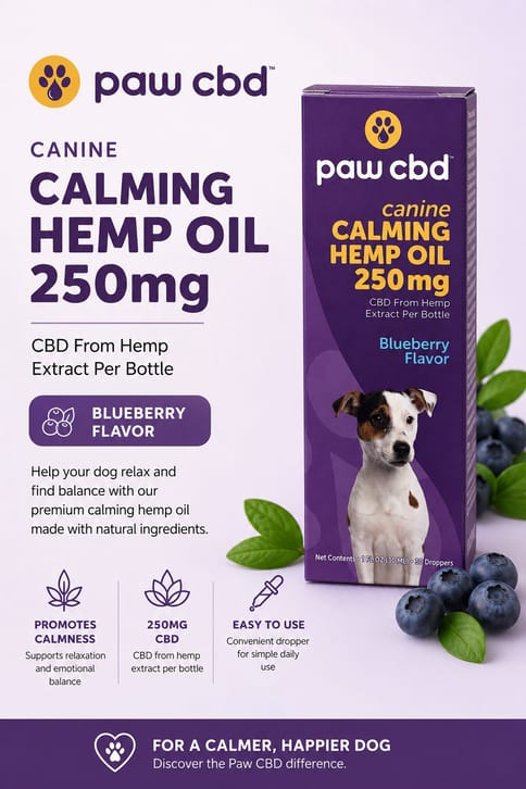 Paw CBD 250mg Calming (Blueberry Flavor)