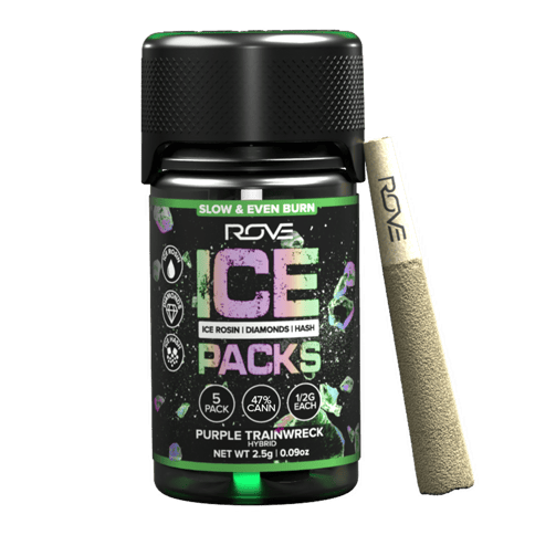 Purple Trainwreck Ice Packs Hash Infused - Five Pack (5) 0.6g Joints