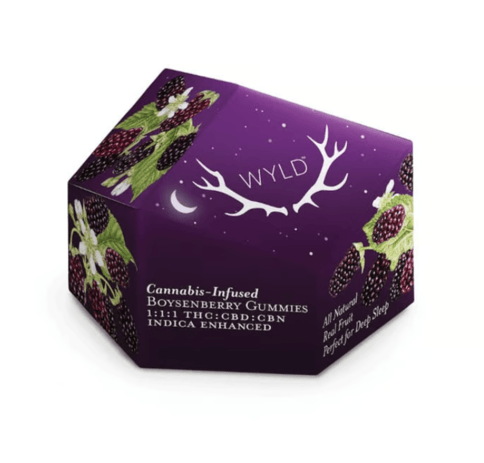 WYLD | Boysenberry Gummies 1:1:1 THC:CBD:CBN | 10 Pack