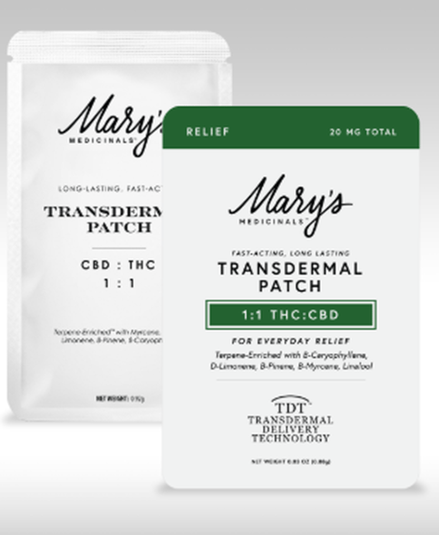 Mary's Medicinal's Transdermal Patches Relief CBD 1ct 1:1 - Mary's Medicinal's Transdermal Patches Relief CBD 1ct 1:1.