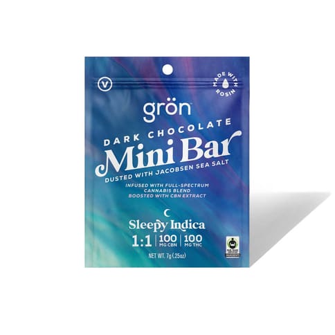 Gron - Mini Bar Dark Chocolate with Sea Salt 1:1 Sleepy Indica - 100mg
