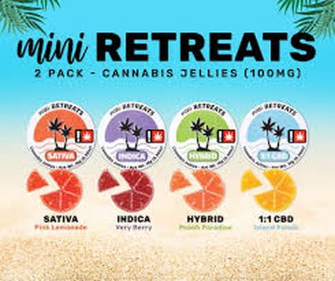 Lemon Lime CBG:THC:CBD 10pk Retreat Gummies 100MG (WVA)