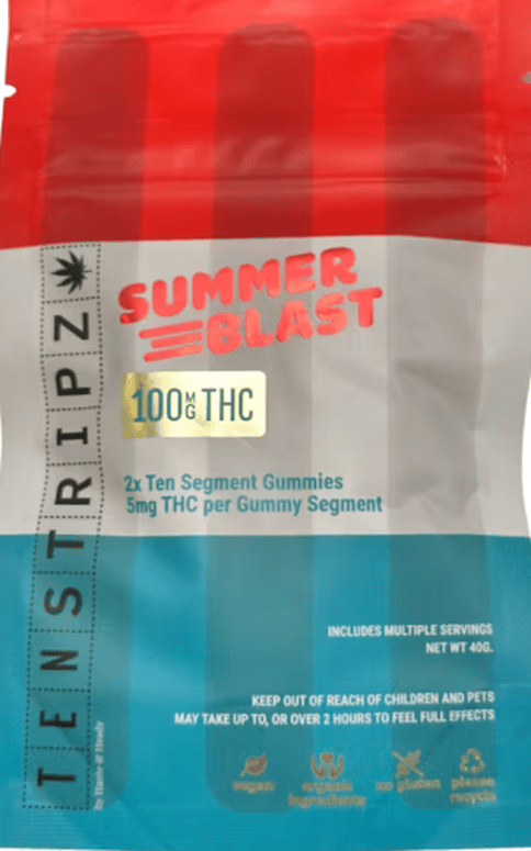 10 Stripz Summer Blast 100Mg Gummies Haute & Heady