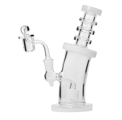 Human Grade | 8" Bent Neck - Clear with White Accent Oil Rig
