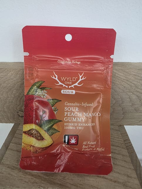 WYLD | 100MG | Sour Peach Mango (Hybrid) Single Gummy