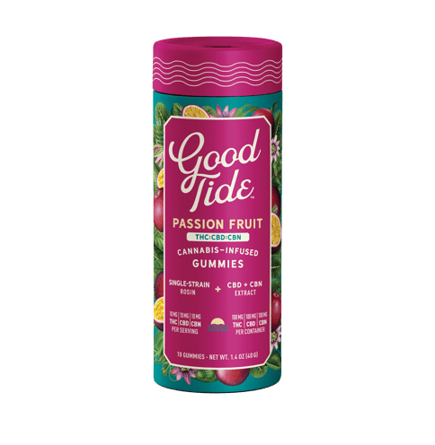 Good Tide | 100mg Rosin Gummies | PassionFruit | THC:CBD:CBN