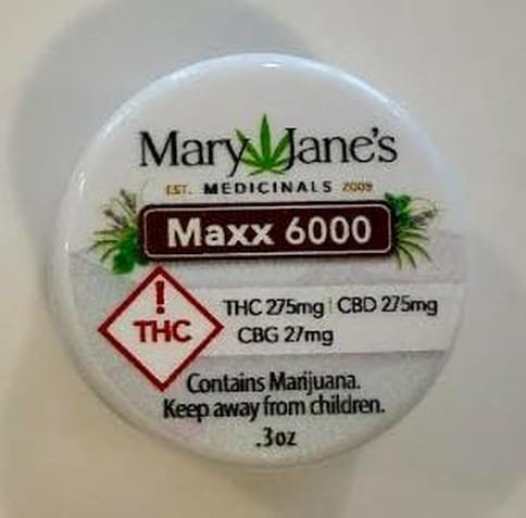 MAX 6000 0.3OZ TOPICAL - THC 300MG/300MG CBD/30MG CBG