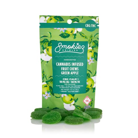 Smokiez Blended Fruit Chews | Green Apple CBG 1:1 100mg Rec