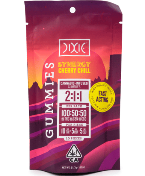 Dixie - Synergy Cherry Chill 10ct THC/CBN/CBD 10:5:5 - Dixie - Synergy Cherry Chill 10ct THC/CBN/CBD 10:5:5.