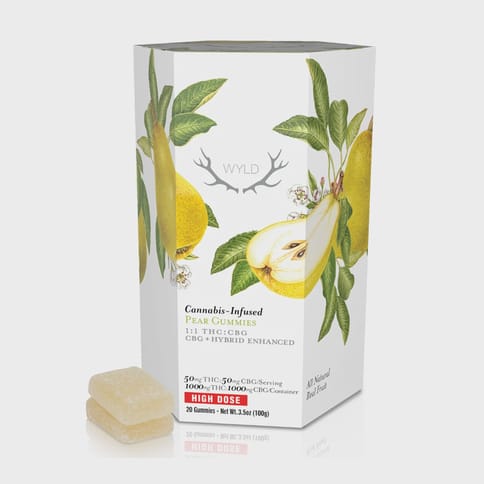 Wyld | 1,000mg Gummies - Pear 1:1 THC/CBG